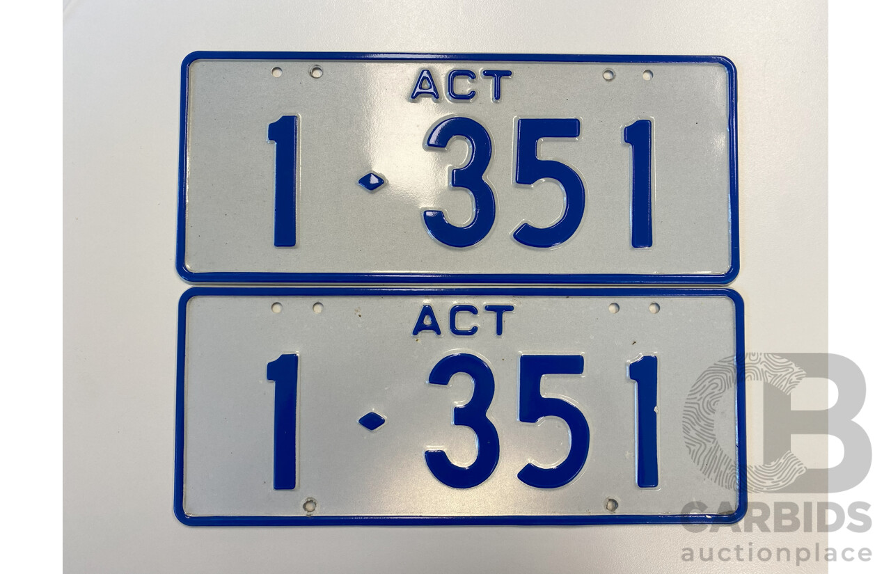 ACT 4-Digit Number Plate - 1351