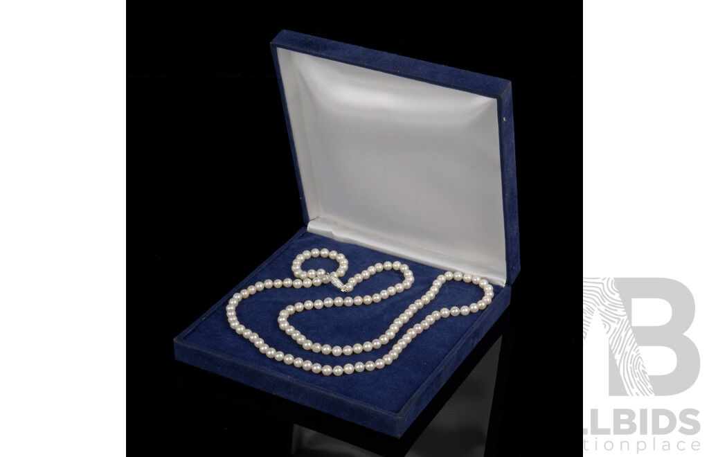 Freshwater Pearl (5mm) Opera Length (90cm) Strand with Clasp Hallmarked 9ct JK8