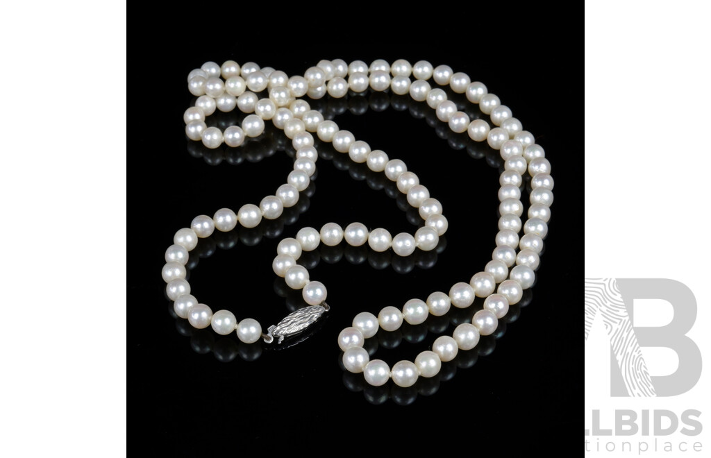 Freshwater Pearl (5mm) Opera Length (90cm) Strand with Clasp Hallmarked 9ct JK8