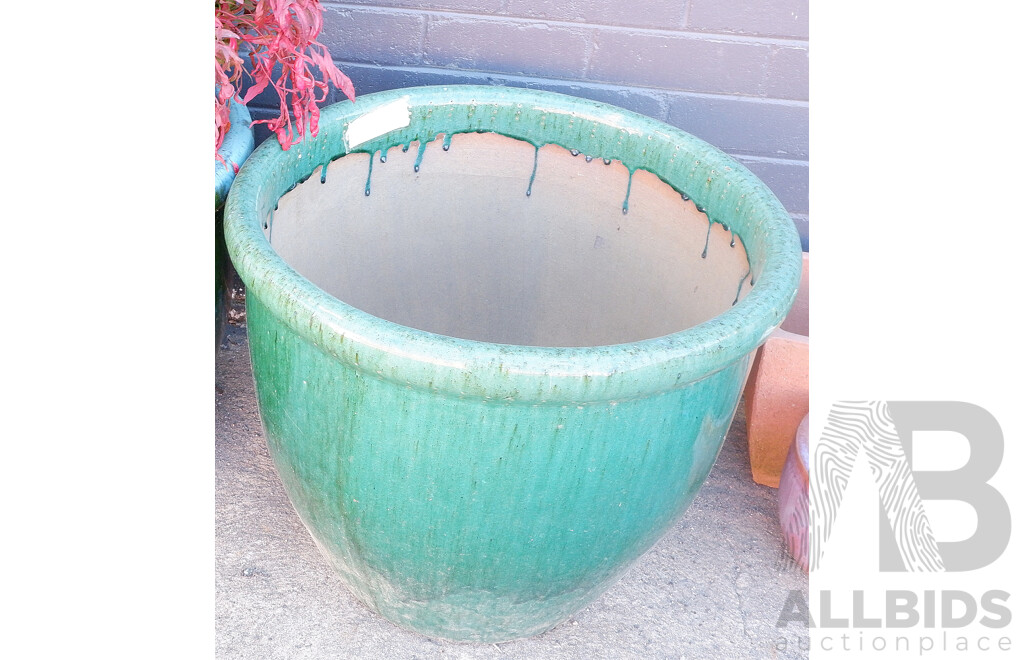 Large Green Glazed Planter