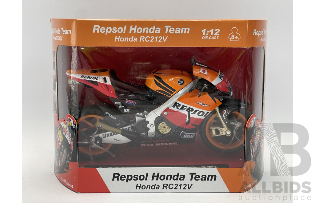 New Ray Honda RC 212V HRT Casy Stoner  - 1/12 Scale