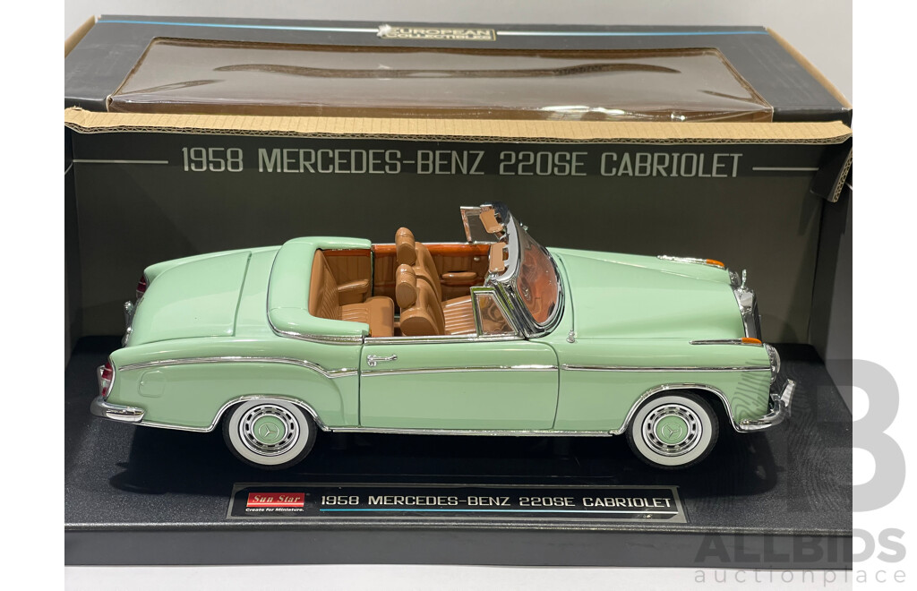 Sun Star Models 1958 Mercedes Benz 220SE Cabriolet  - 1/18 Scale