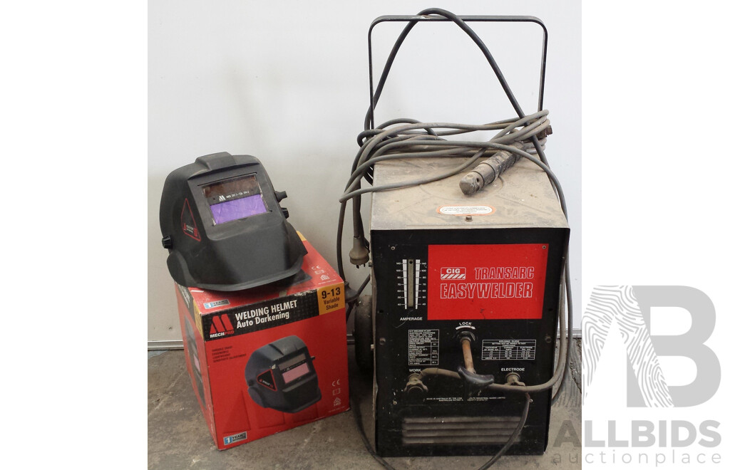 CIG Transarc Easy Welder and Mechpro Auto Darkening Welding Helmet