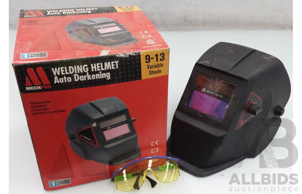 CIG Transarc Easy Welder and Mechpro Auto Darkening Welding Helmet