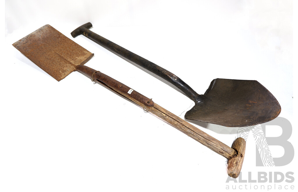 Pair of Vintage Wooden Shovels