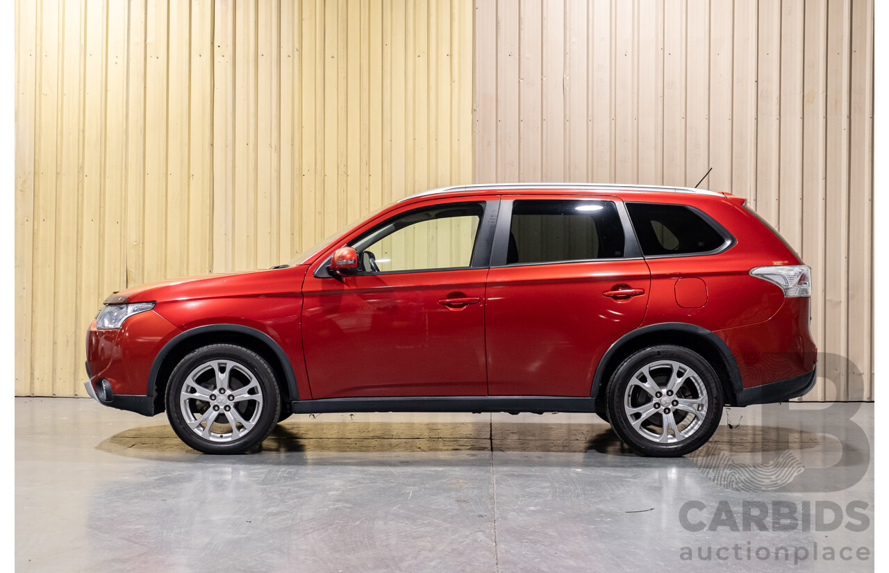 5/2014 Mitsubishi Outlander LS (4x4) ZJ MY14 4d Wagon Red Turbo Diesel 2.3L - 7 Seater