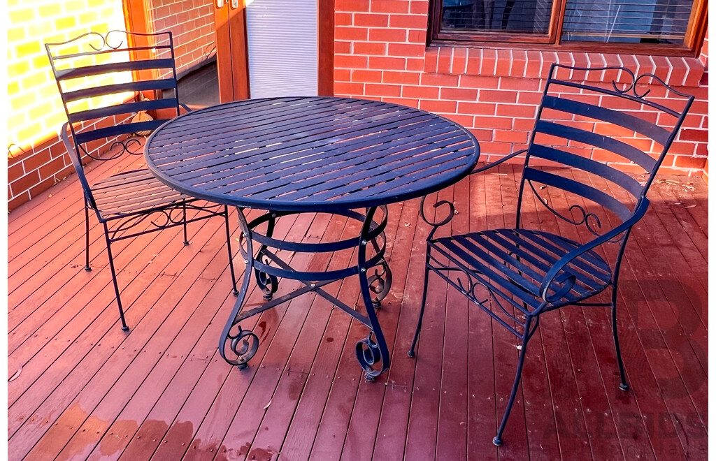 Steel Outdoor Setting with Two Chairs