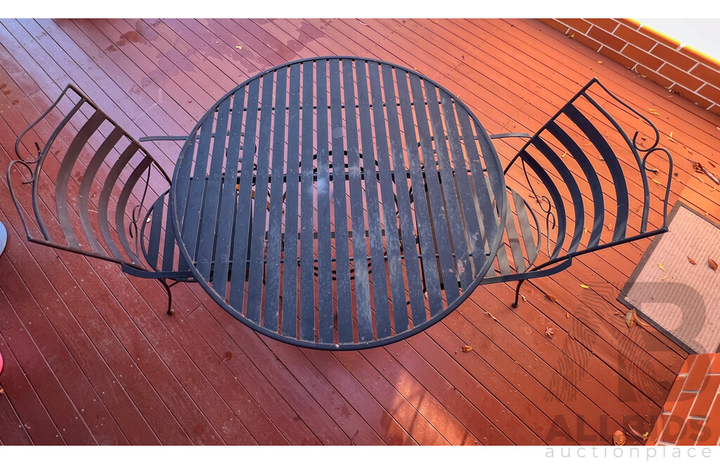 Steel Outdoor Setting with Two Chairs