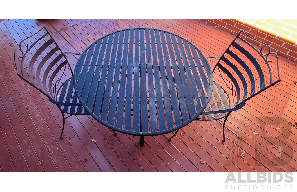 Steel Outdoor Setting with Two Chairs