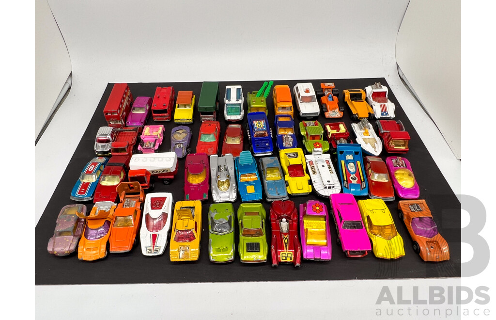 Toy Car Collection Mainly Matchbox Examples Case 33cm