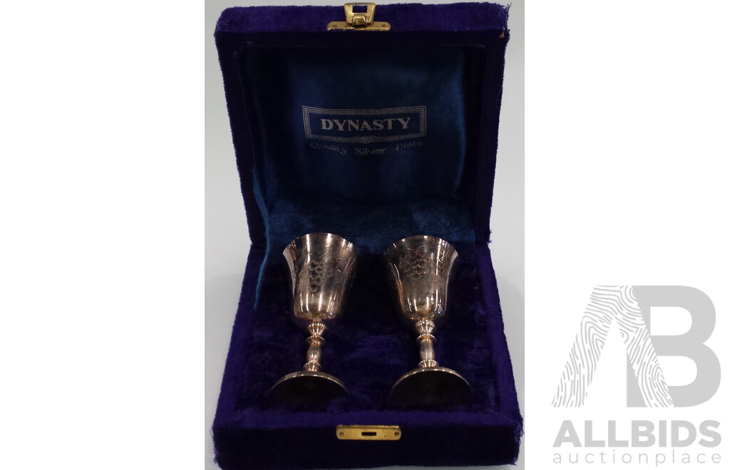 Dynasty Silver Plated Goblets in Gift Box