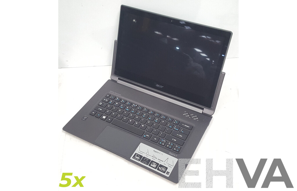 Acer (R7-371T-59GR) Aspire R 13 Intel Core i5 (5200U) 2.20GHz 2-Core CPU 13-Inch Convertible Touchscreen Laptop - Lot of Five