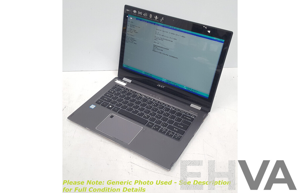 Acer (SP513-52N-58E1) Spin 5 Intel Core i5 (8250U) 1.60GHz-3.40GHz 4-Core CPU 13-Inch Convertible Touchscreen Laptop