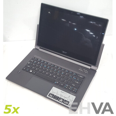 Acer (R7-371T-59GR) Aspire R 13 Intel Core i5 (5200U) 2.20GHz 2-Core CPU 13-Inch Convertible Touchscreen Laptop - Lot of Five