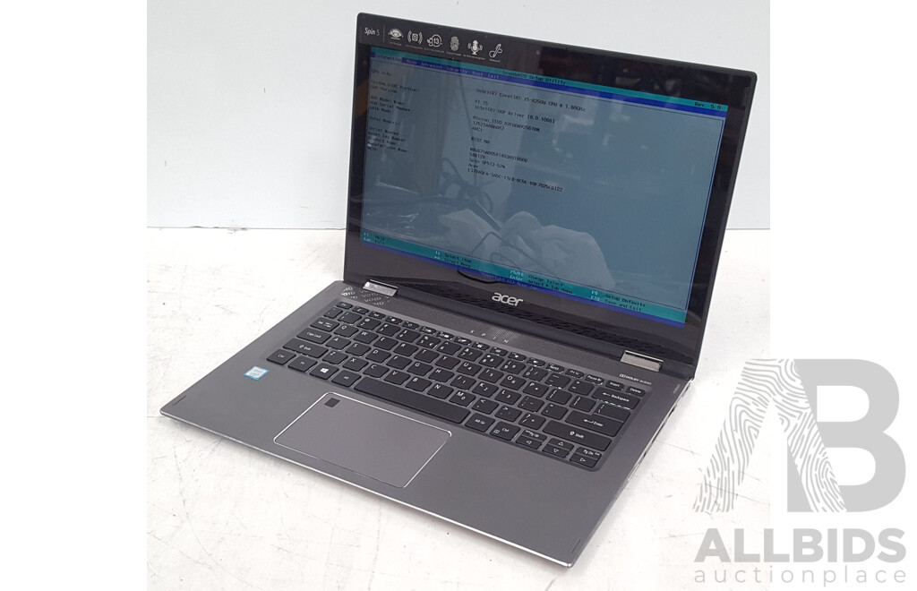 Acer (SP513-52N-58E1) Spin 5 Intel Core i5 (8250U) 1.60GHz-3.40GHz 4-Core CPU 13-Inch Convertible Touchscreen Laptop