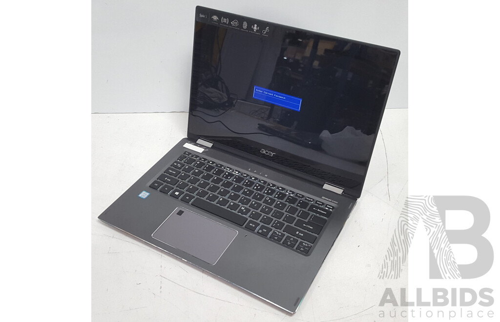 Acer (SP513-52N-58E1) Spin 5 Intel Core i5 (8250U) 1.60GHz-3.40GHz 4-Core CPU 13-Inch Convertible Touchscreen Laptop w/ Power Supply
