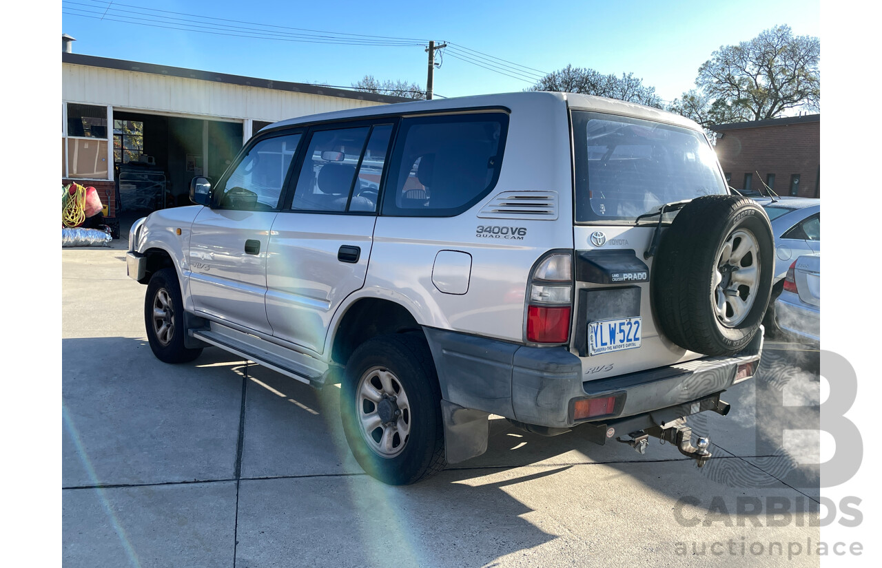 1/1998 Toyota Landcruiser Prado RV6 (4x4) VZJ95R 4d Wagon Grey 3.4L