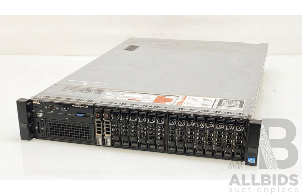 Dell (E14S) PowerEdge R720 Dual Intel Xeon (E5-2690 V2) 3GHz-3.6GHz 10-Core CPU 2RU Server W/ 256GB DDR3