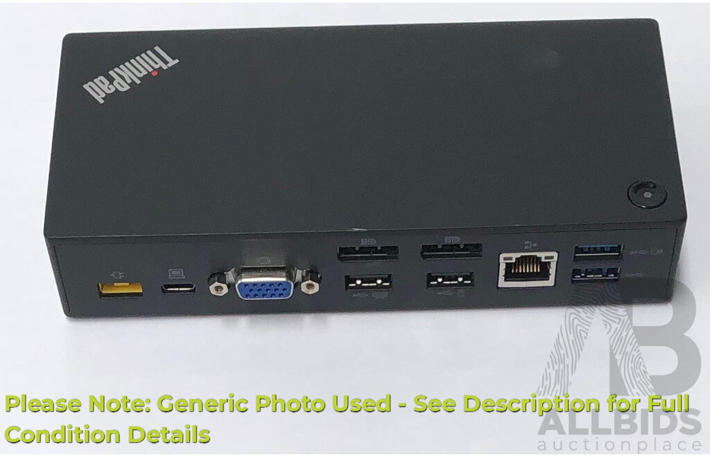 Lenovo (DK1633) ThinkPad USB-C Dock W/ Power Supply