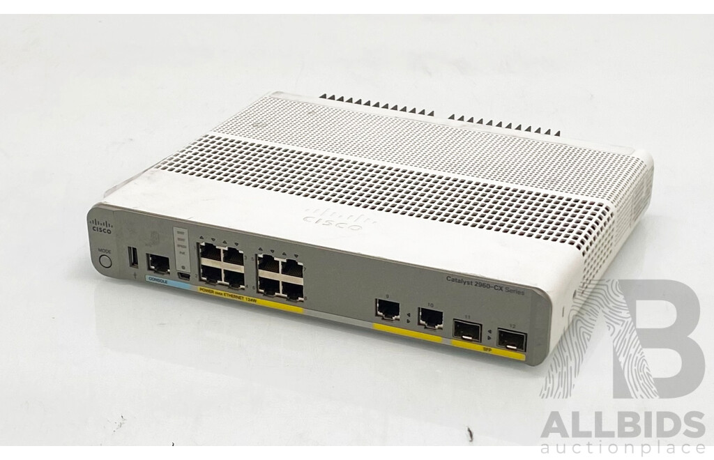 Cisco (WS-C2960CX-8PC-L) Catalyst 2960-CX Series 8-Port Gigabit PoE+ Switch