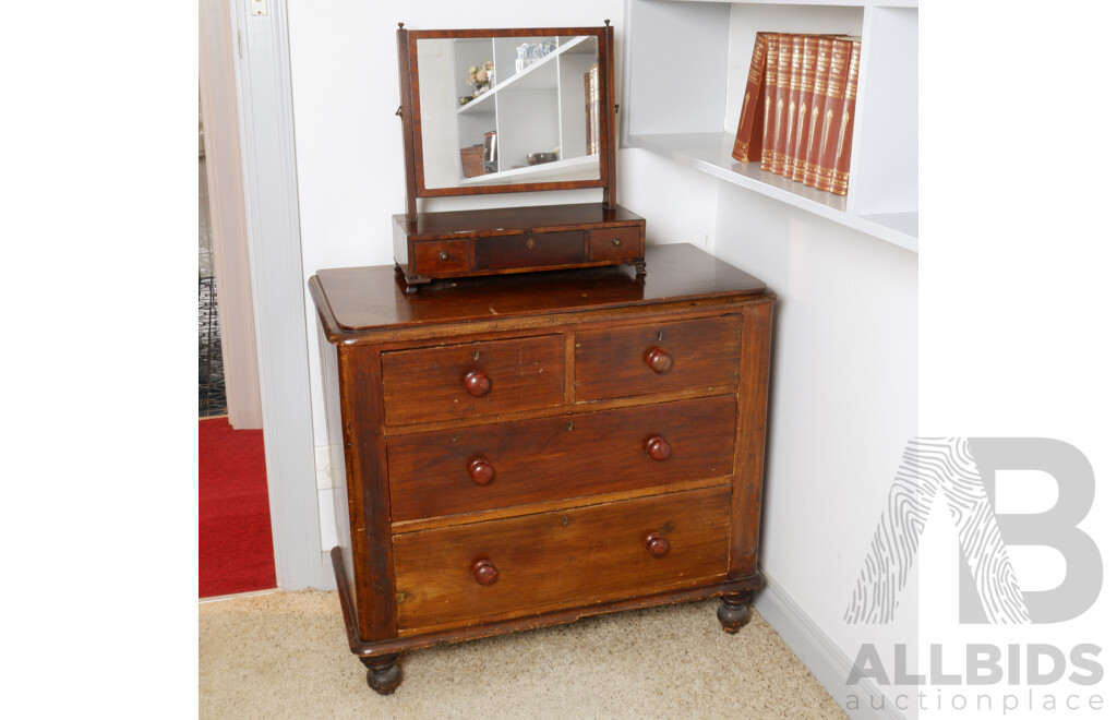 Antique Cedar Chest of Drawers, 19th Century