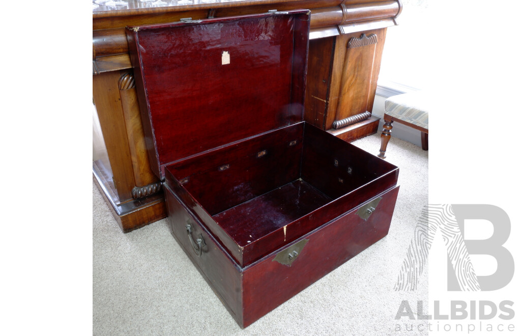 Vintage Chinese Led Lacquer on Leather Chest