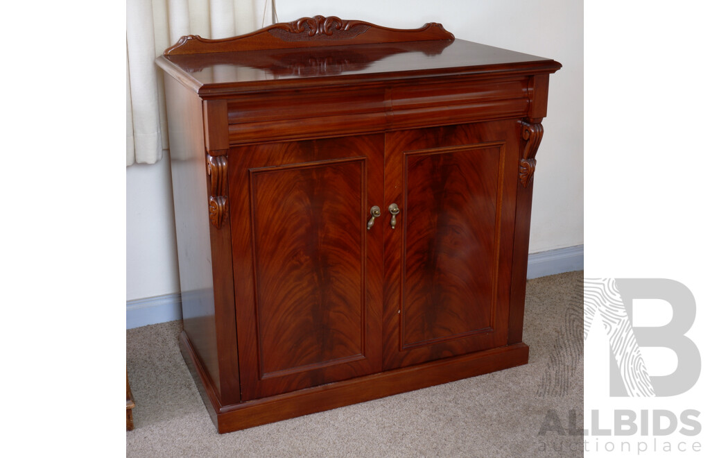 Vintage Victorian Style Flame Mahogany Credenza