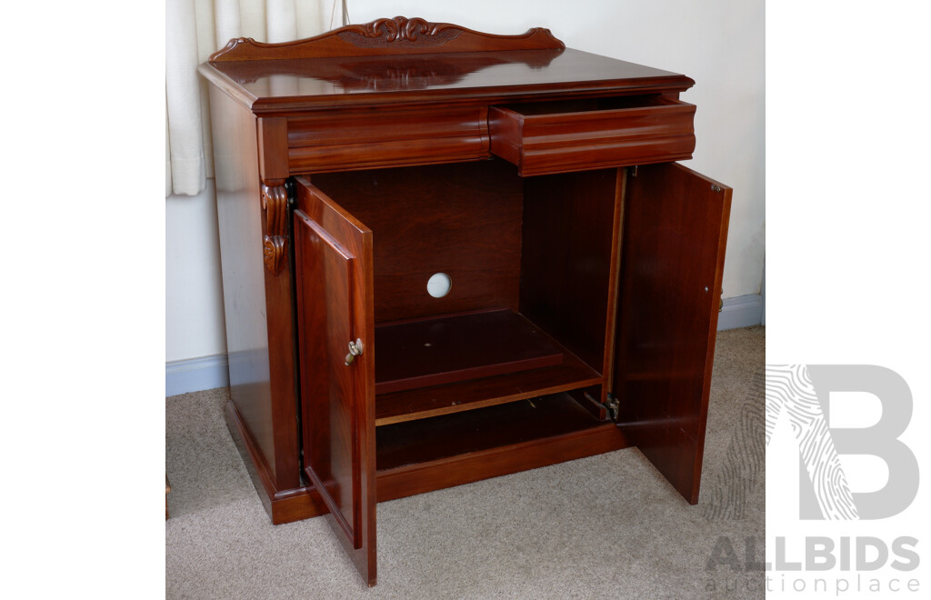 Vintage Victorian Style Flame Mahogany Credenza