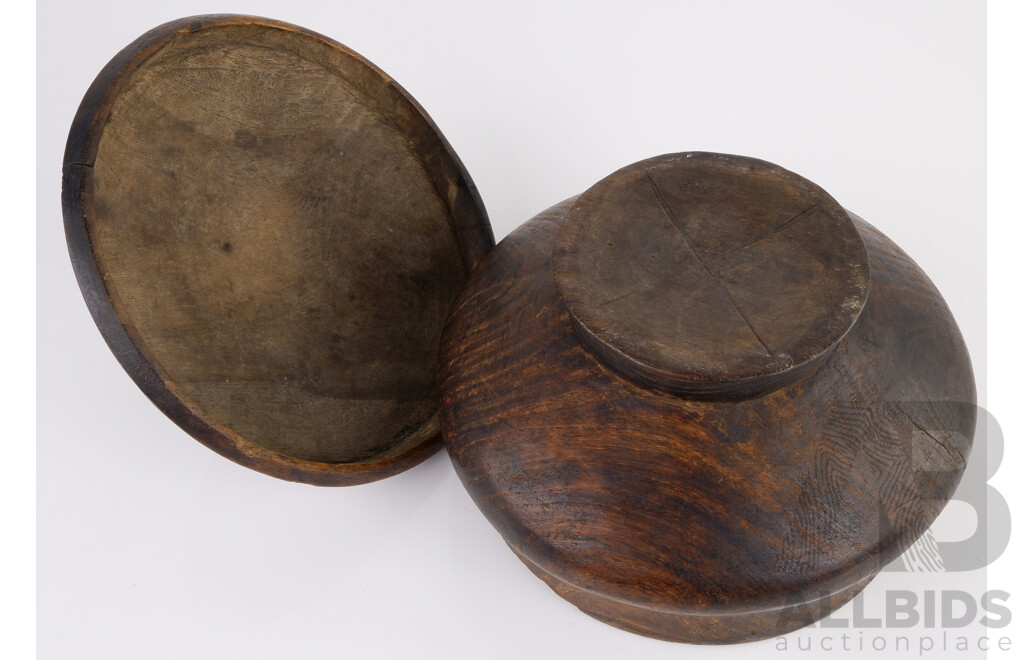 Antique Hand Carved Wooden `Lozi Food Bowl Barotseland Region West Zambia