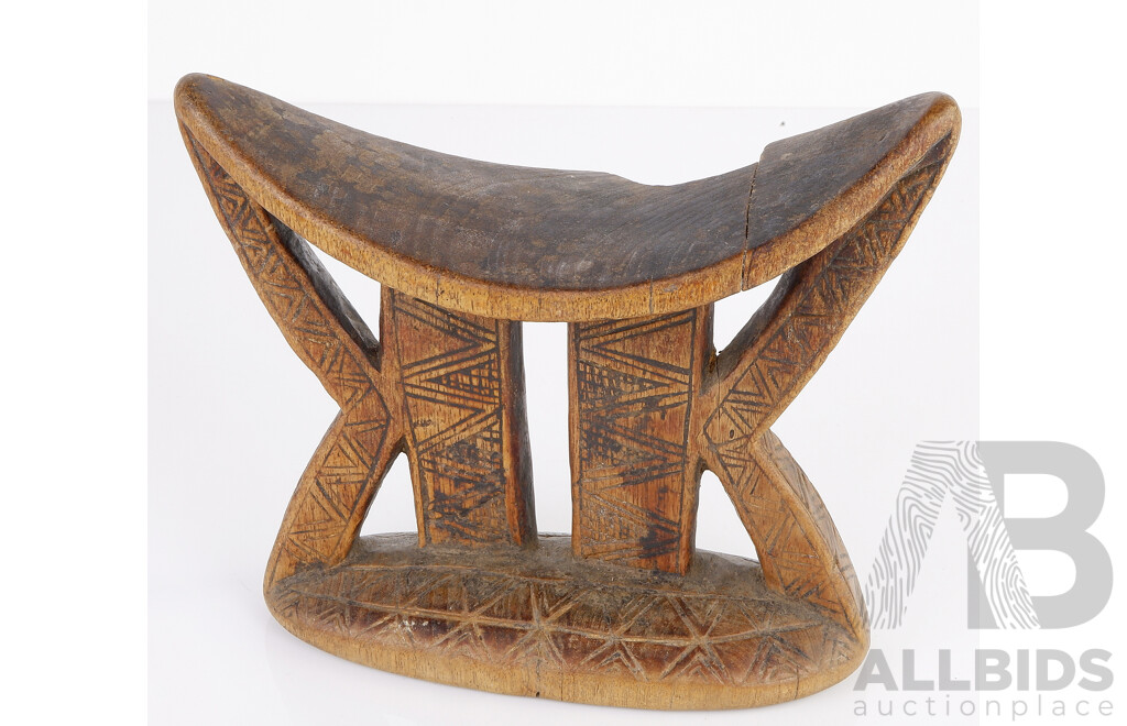 Vintage  Hand Carved Wooden Kambata Headrest, Central Ethiopia