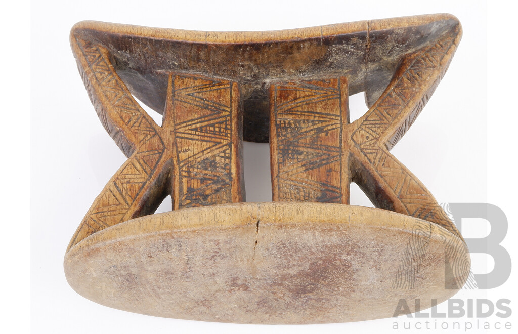 Vintage  Hand Carved Wooden Kambata Headrest, Central Ethiopia