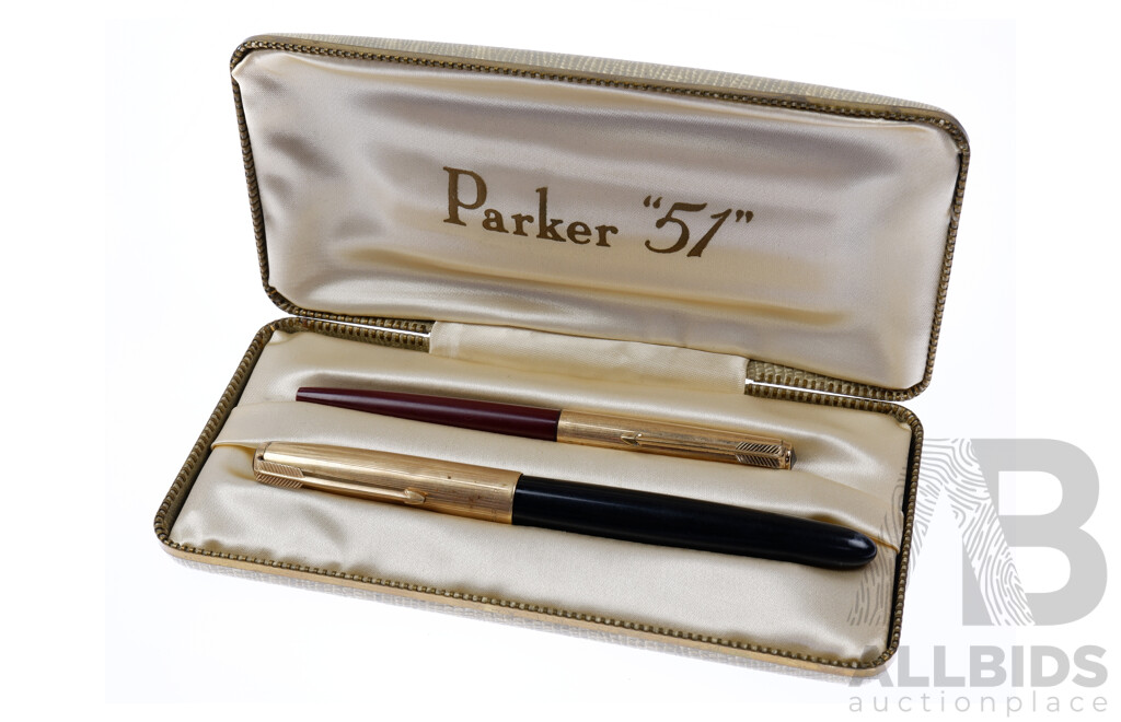 Set Two Parker Pens in Original 51 Box