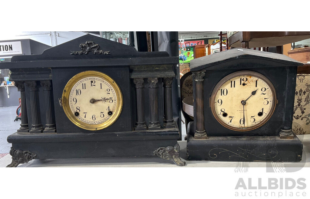 Four Vintage Mantle Clocks for Parts or Restoration