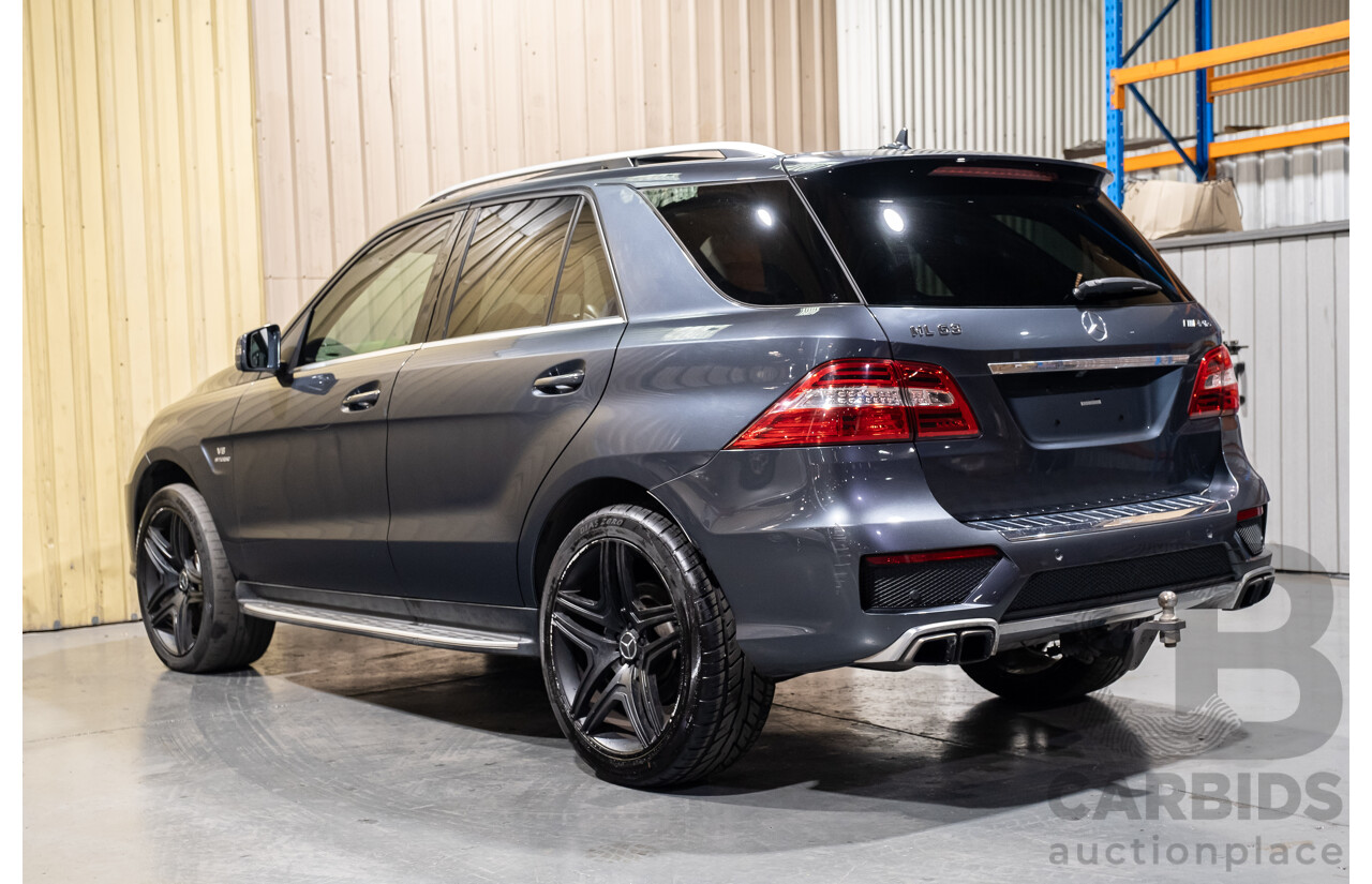 12/2012 Mercedes Benz ML63 AMG (4x4) W166 4d Wagon Tenorite Grey Metallic Twin Turbo V8 5.5L