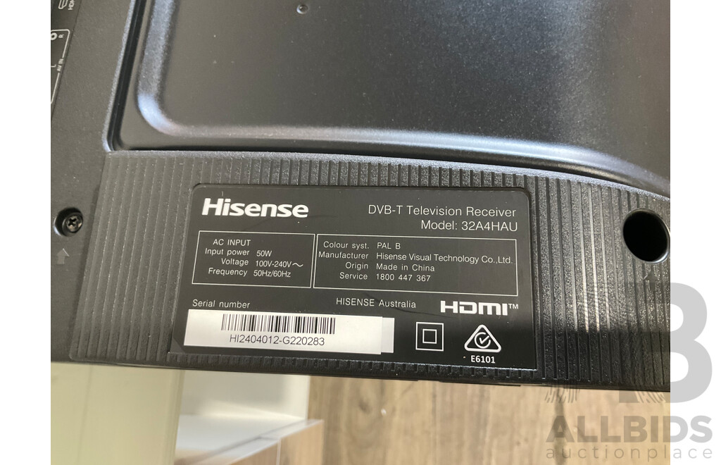 Hisense 32 Inch HD TV (32A4HAU) - Estimated ORP $295