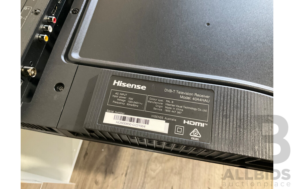 Hisense 40 Inch Full HD TV (40A4HAU)  - Estimated ORP $499