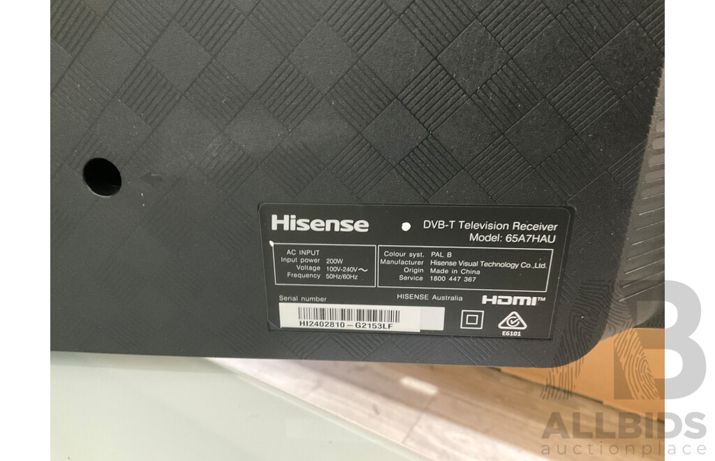 HISENSE 65 Inch 4K UHD Smart TV  (65A7HAU) - Estimated ORP $895