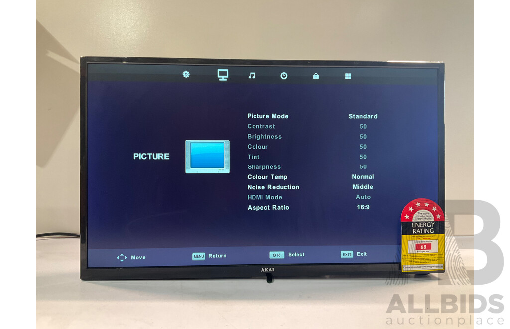AKAI (AK2421S5D) 24inch Full HD TV with Built in DVD Player - ORP $225.00