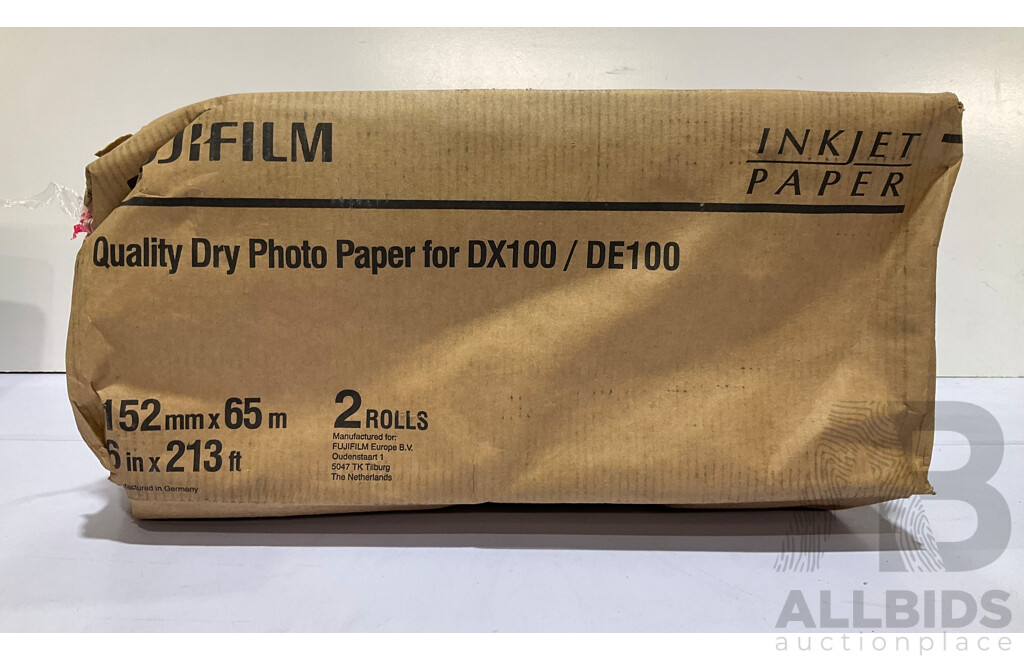 FUJI FILM - Quality Dry Photo Paper for DX100 & for Dry MiniLab Printer - Lot of 2 - Estimated Total ORP $260.00