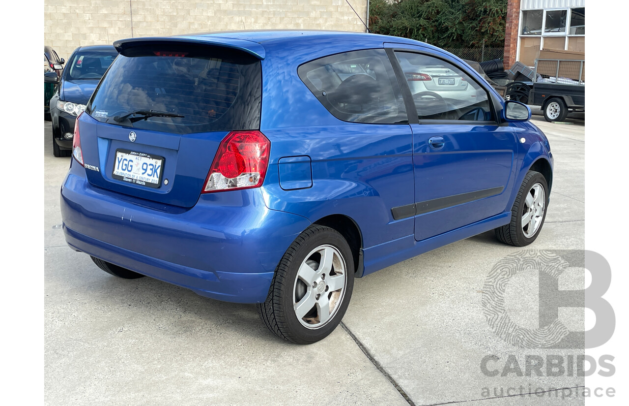 2/2008 Holden Barina  TK MY08 3d Hatchback Blue 1.6L