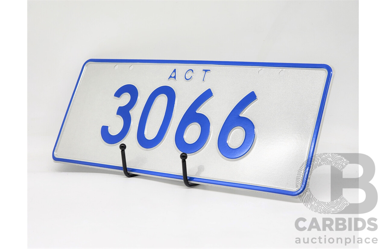 ACT 4 Digit Numerical Motor Vehicle Number Plate - 3066