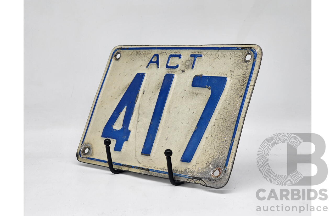 ACT 3 Digit Numerical Motor Vehicle Number Plate - 417