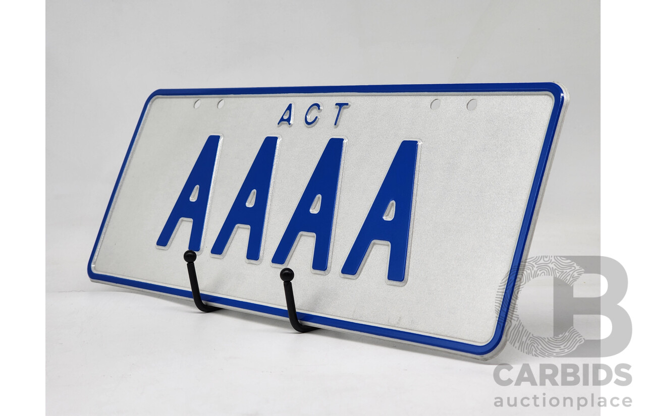 ACT 4 Character Motor Vehicle Number Plate - AAAA