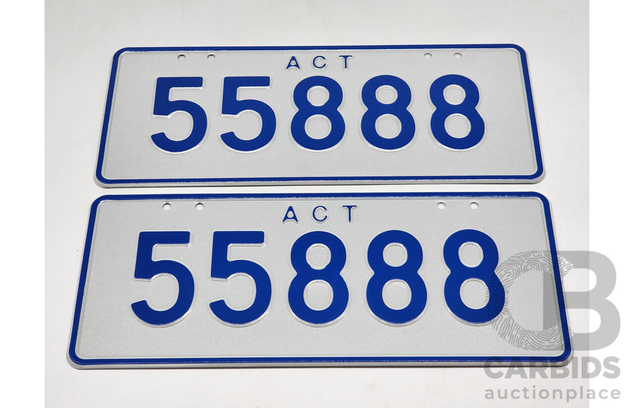 ACT 5-Digit Number Plate - 55888