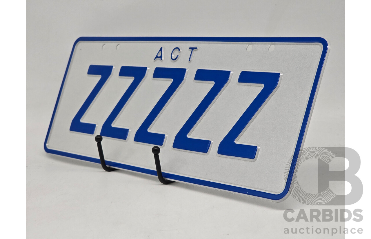 ACT 5 Character Motor Vehicle Number Plate - ZZZZZ