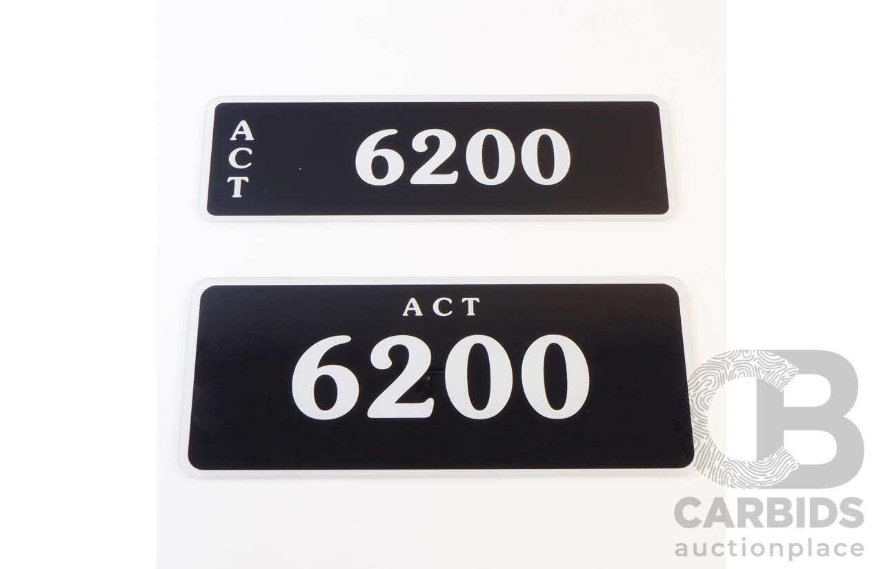 ACT 4-Digit Number Plate - 6200