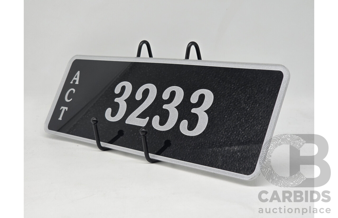 ACT 4-Digit Numerical Number Plate - 3233