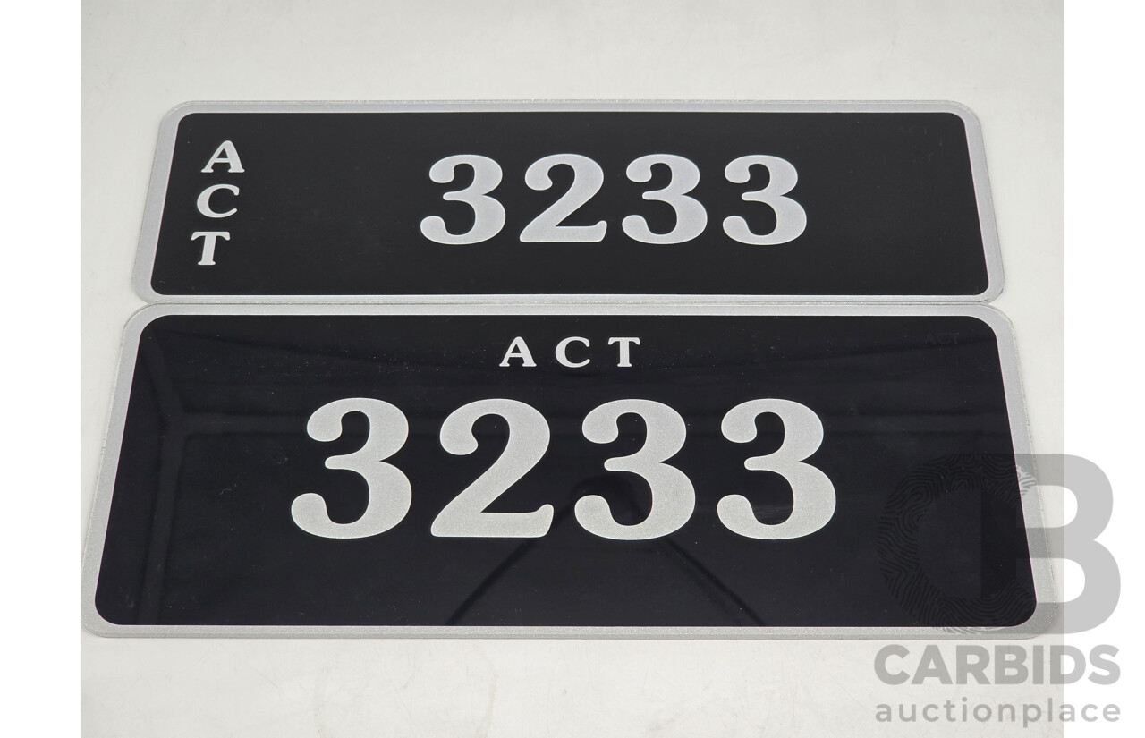 ACT 4-Digit Numerical Number Plate - 3233