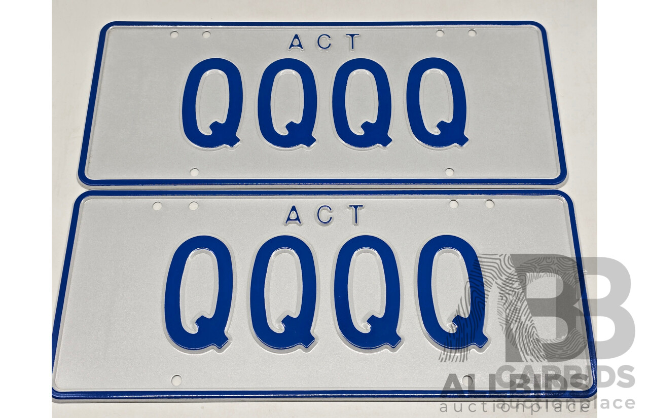ACT 4 Character Motor Vehicle Number Plate - QQQQ