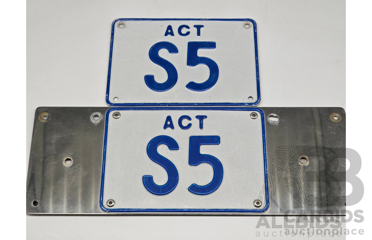 ACT 2 Character Motor Vehicle Number Plate - S5